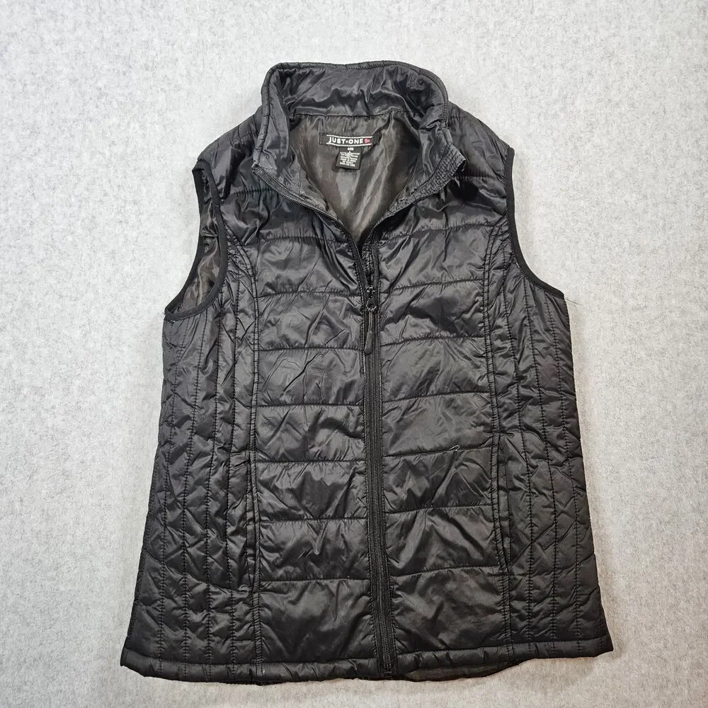 Just One Youths Girls Size Large L Black Vest Puffer